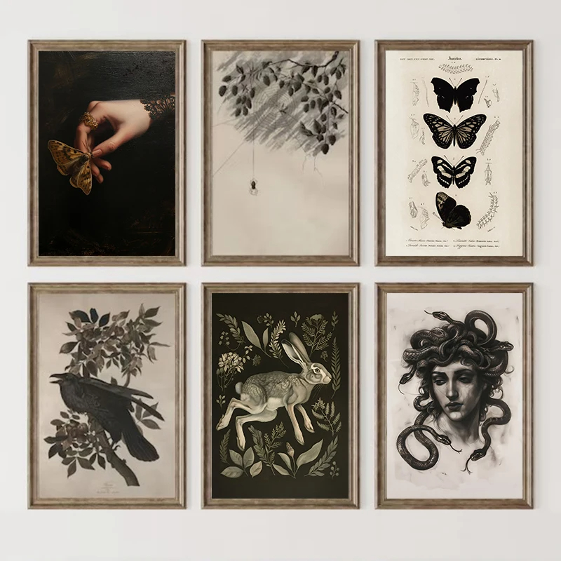 Victory Home Decor - Vintage Koyu Victoria Gotik Woodland Moth