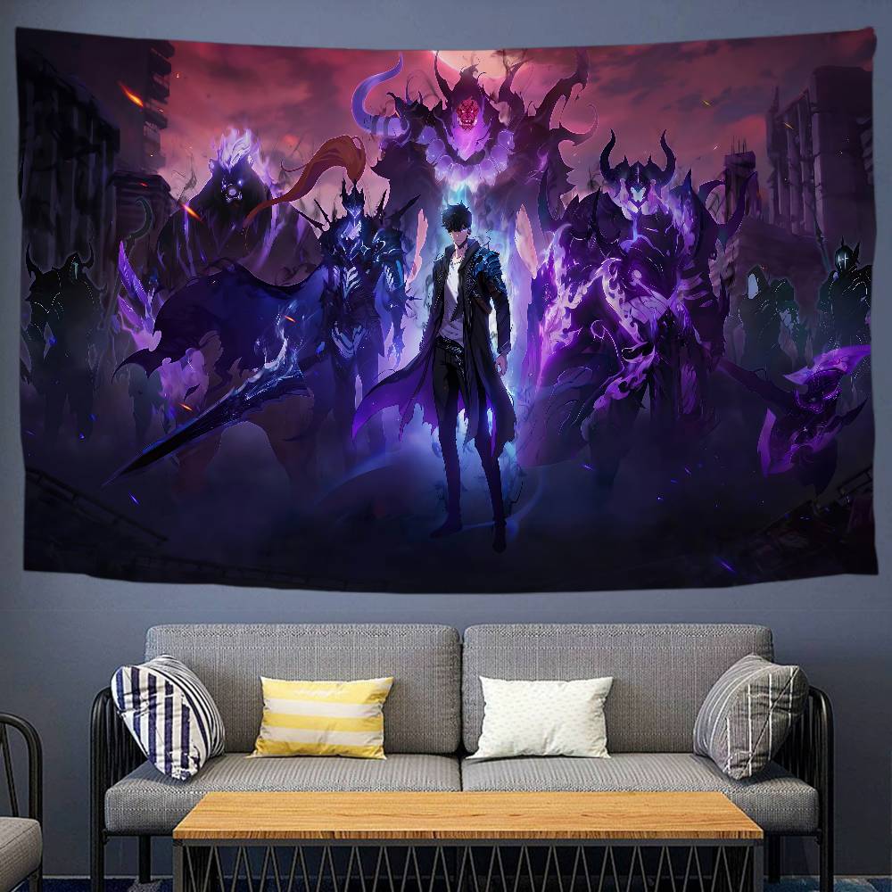 Home Decor Solo - Anime Solo Leveling Karikatür Goblen Duvar