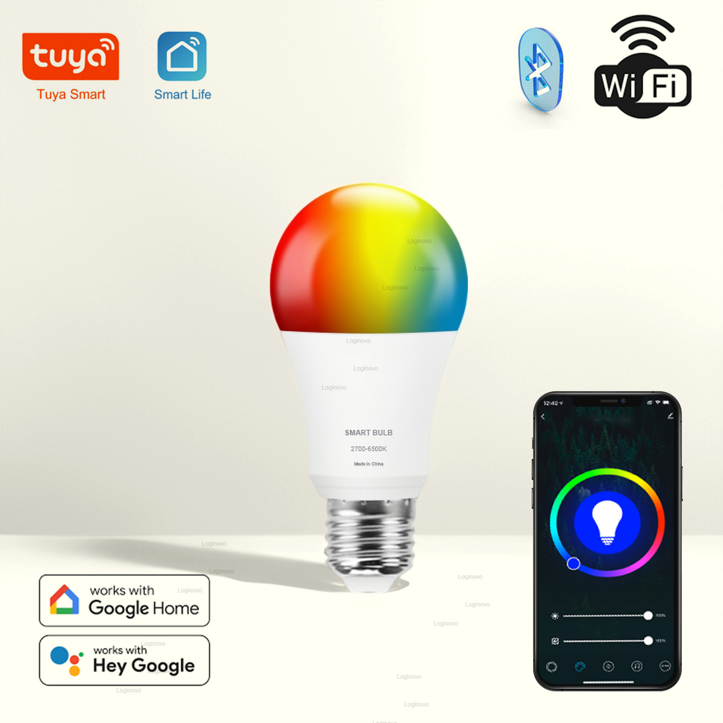 Home Decor App Free - Tuya LED Ampul Lamba Bluetooth/WiFi E27