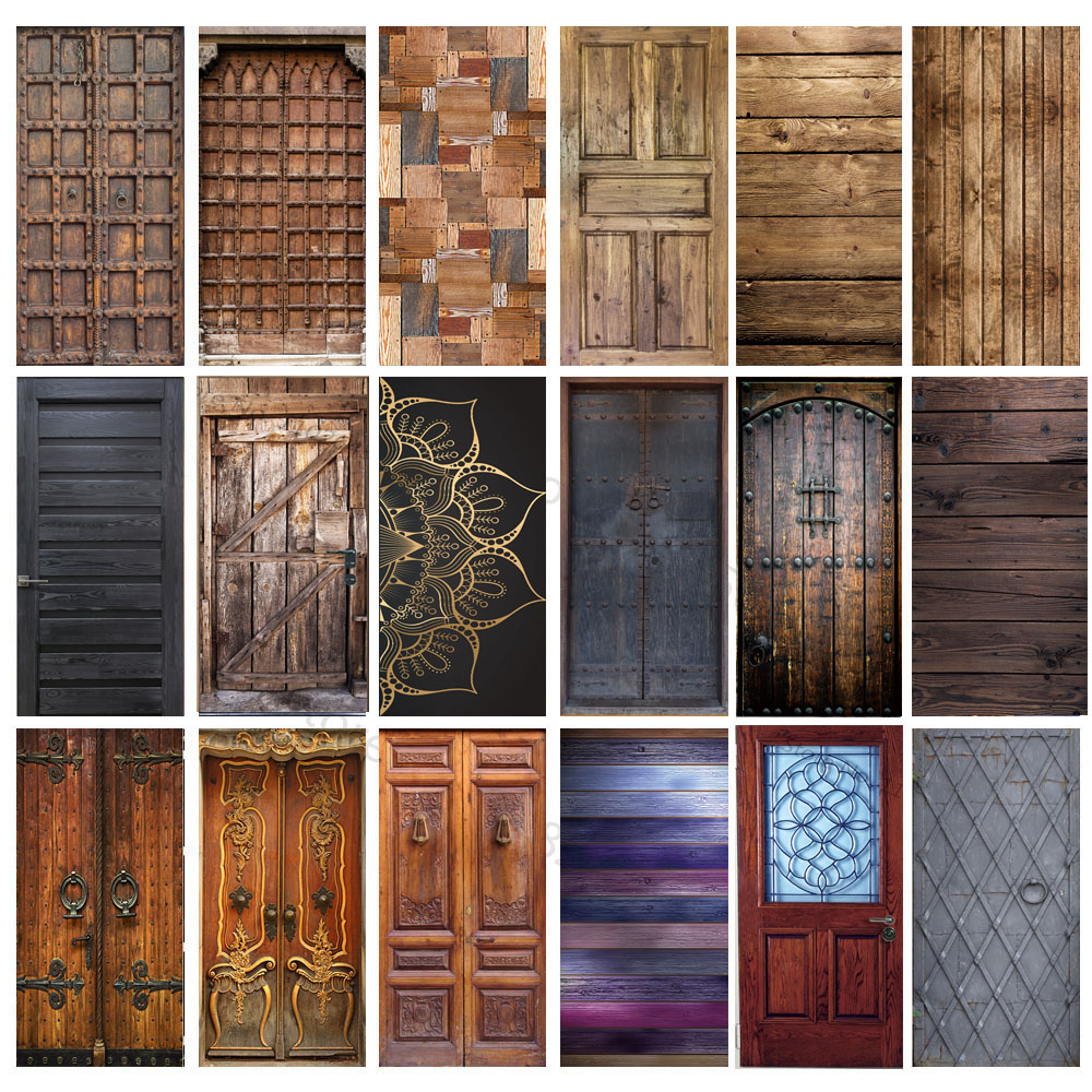 Home Decor On Sale - Taklit Ahşap Kapılar Etiket Retro Ahşap