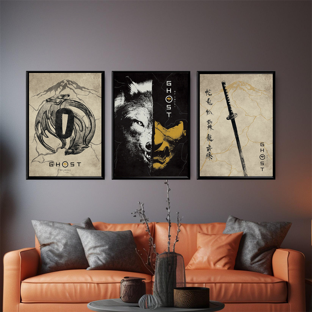 Home Decor Games Free - Yotei'nin Hayaleti Poster Oyunu Retro Samuray