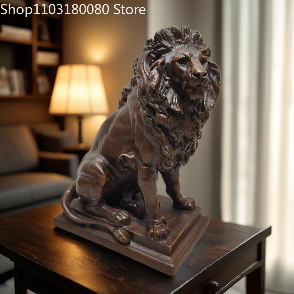 Home Decor You - 21cm Antik Kaplama Bakır Yahuda Aslanı