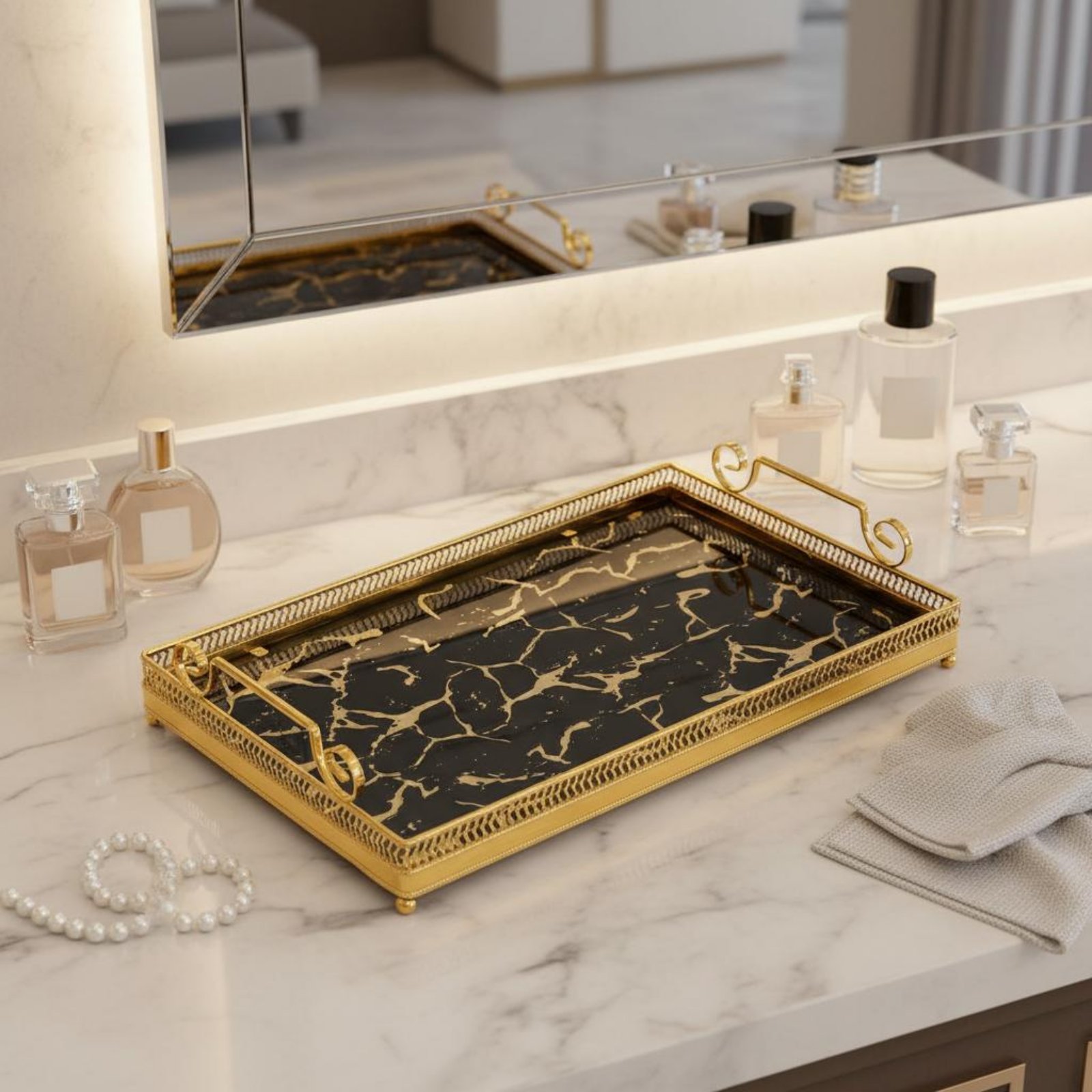 Home Decor Mirror - Dekoratif Ayna Tepsisi İskandinav Tasarımı Ayna