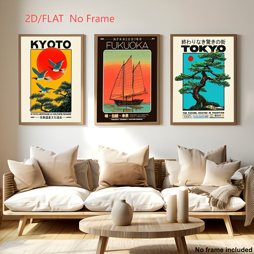 Home Decor Japanese - 3 adet japon Kyoto Fukuoka TokyoWall