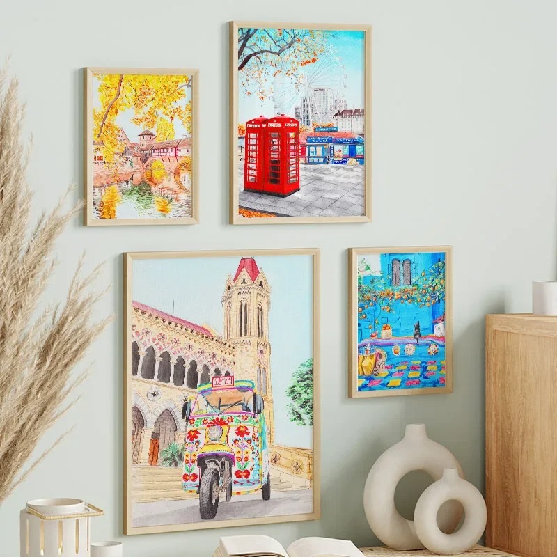 Renkli Londra Karachi Şehir Ma - Home Decor Karachi incelemesi ve fiyatı
