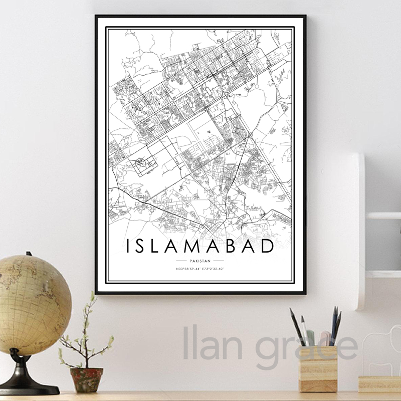 KARACHI şehir haritası Poster  - Home Decor Karachi incelemesi ve fiyatı