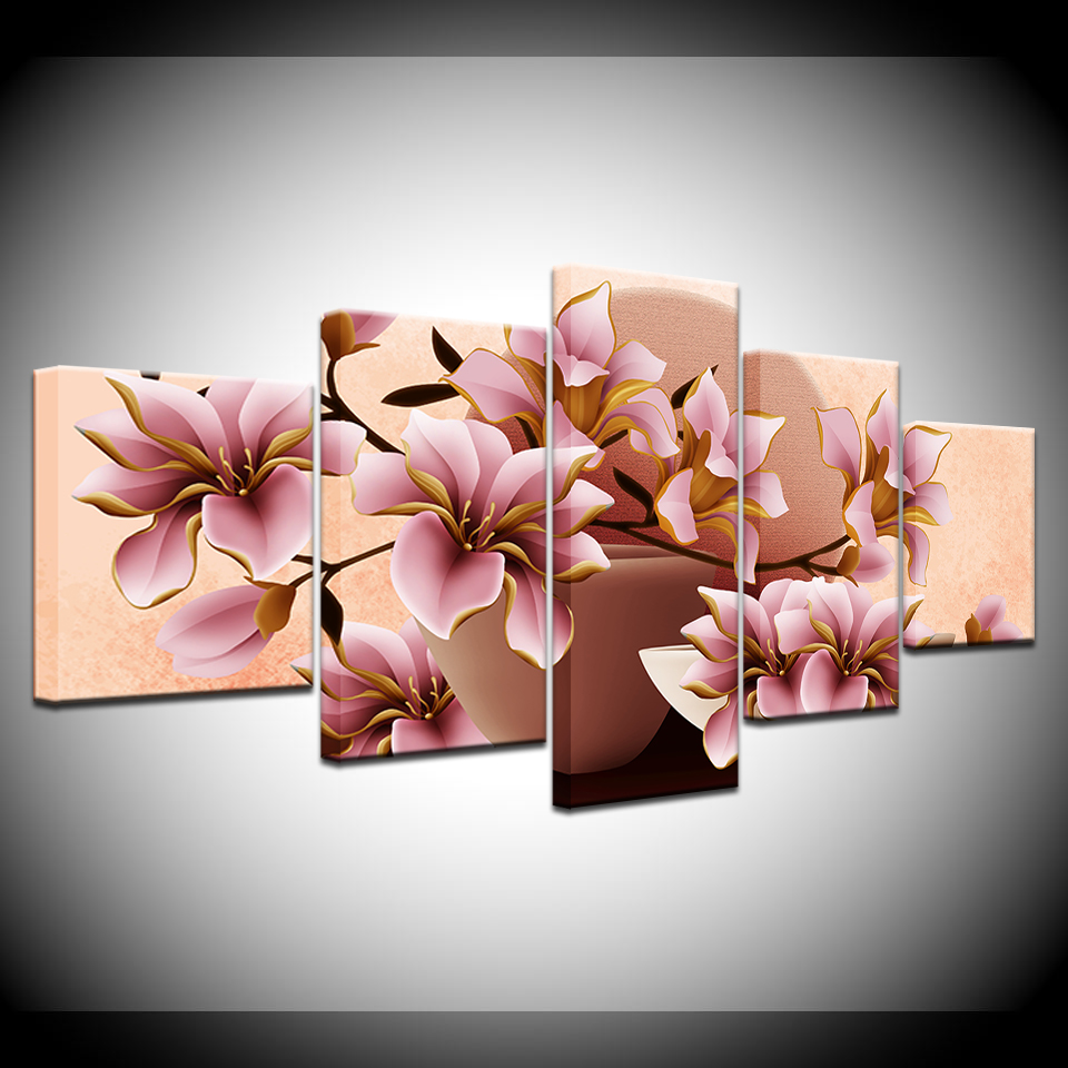 Tuval Boyama HD Pembe manolya  - Home Decor Mirror incelemesi ve fiyatı