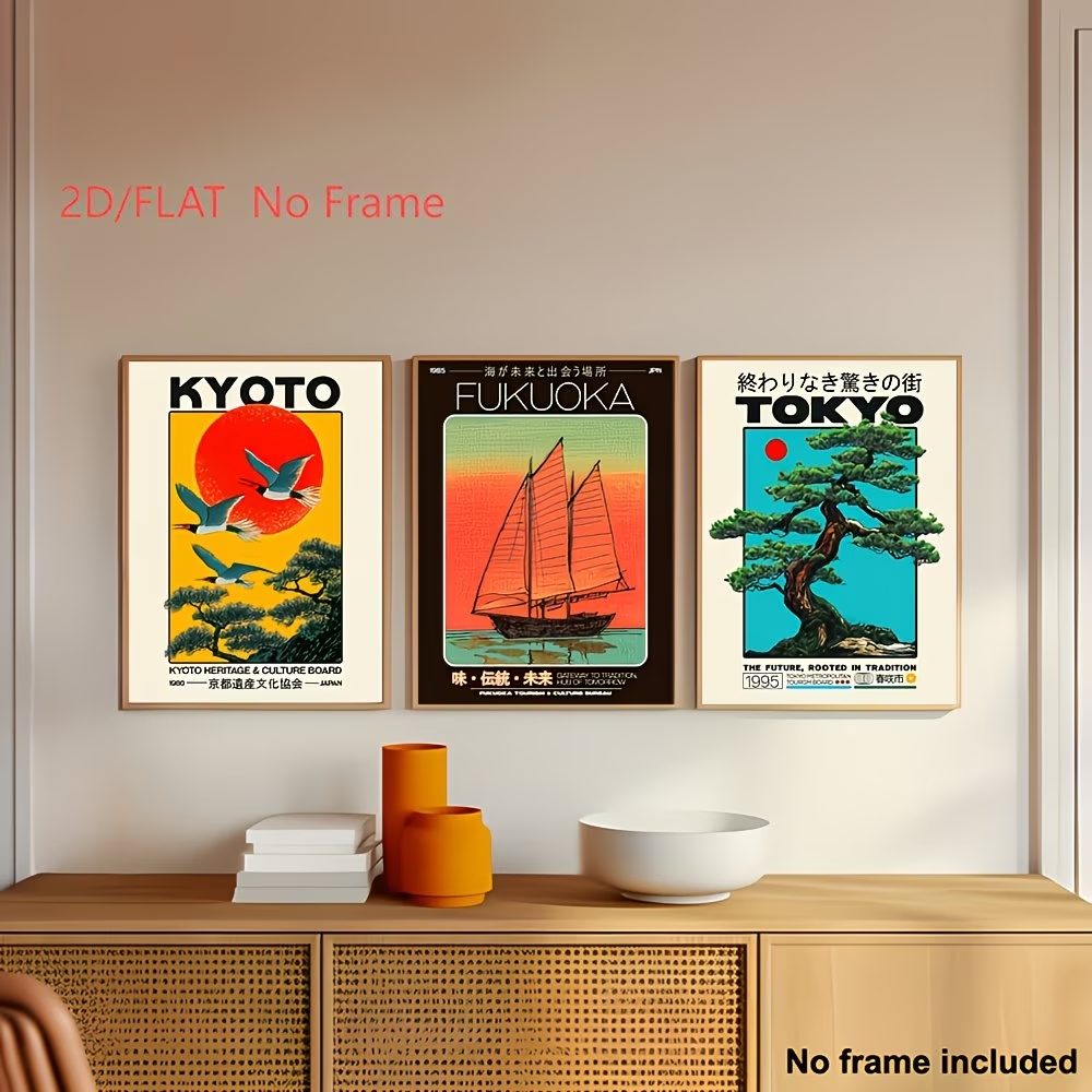 3 adet japon Kyoto Fukuoka Tok - Home Decor Japanese incelemesi ve fiyatı