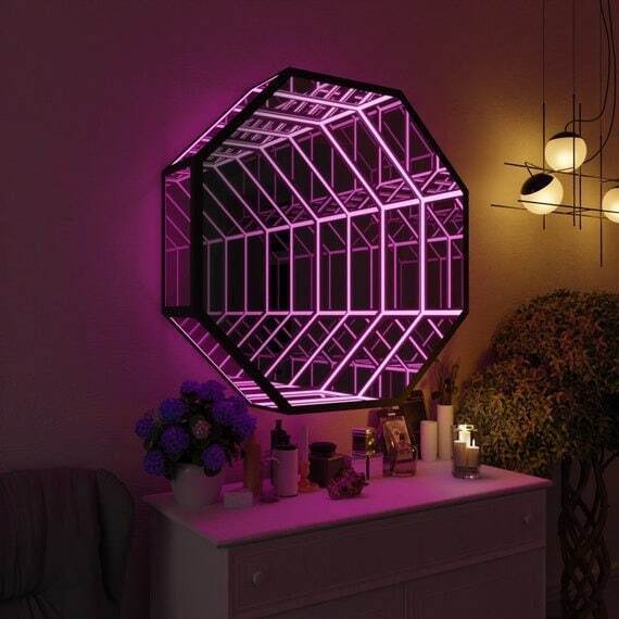 Sekizgen 3D Sonsuz Ayna Işık T - Home Decor Mirror incelemesi ve fiyatı